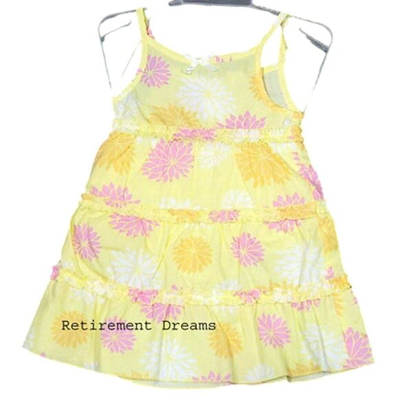 George 18M Girls sundress bloomers set flower yellow tiered Pink dress NEW - Picture 1 of 2